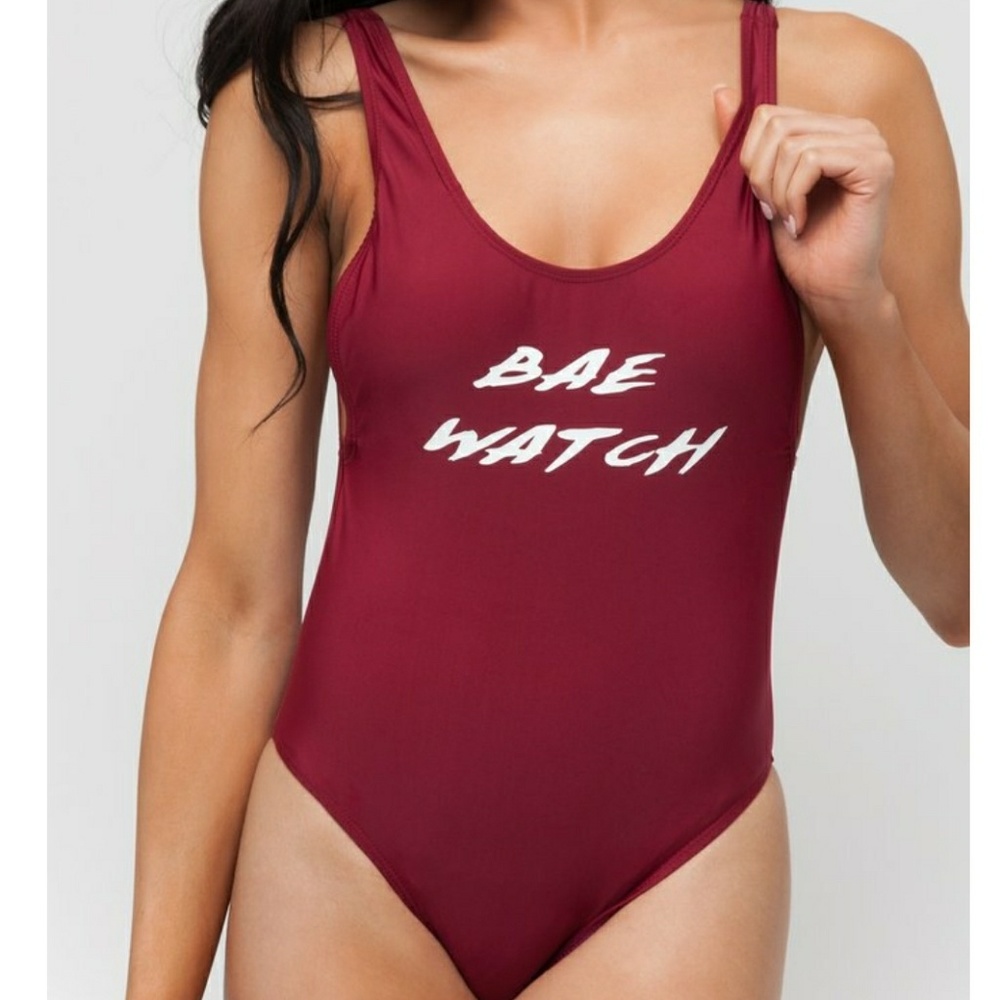 NWT 'BAE WATCH' GRAPHIC SWIMSUIT